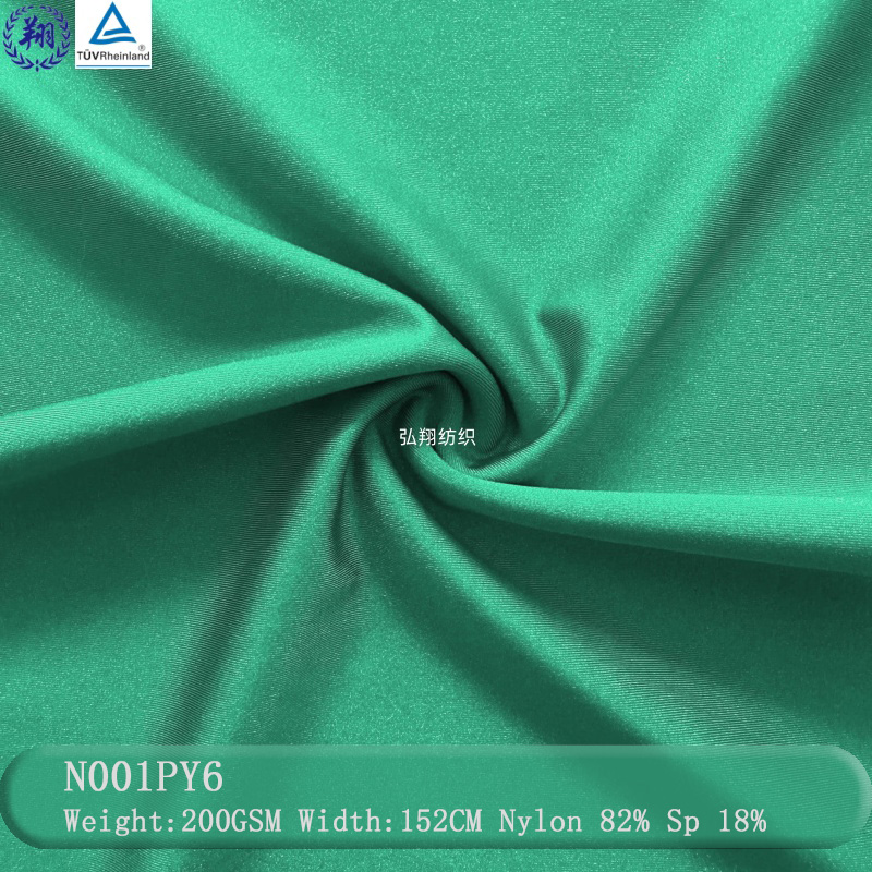 200GSM Shinning Swimwear Fabric N001PY6 82% Nylon 18% Spandex 