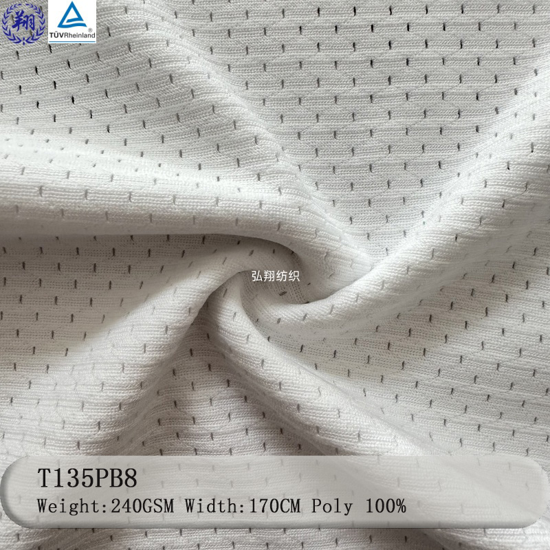 T135PB8 Mesh Design Quick-Dry 240GSM 100% Polyester for Sportswear Outdoor Polyester Fabric