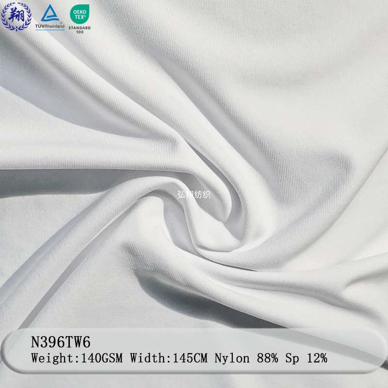Original Cool Feeling Yarn N396TW6 88% Nylon 12% Spandex Stretched Fabric 140GSM for Sportswear