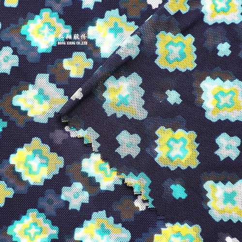 N045PB2-B Nylon spandex semi-gloss stretch mesh printed swimsuit fabric