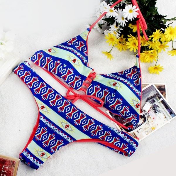 Assorted Native Print Halter Swim Outfit suppliers Assorted Native Print Halter Swim Outfit suppliers