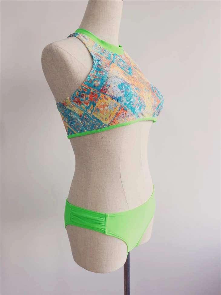 Boho Tile Print High‑Neck Bikini best