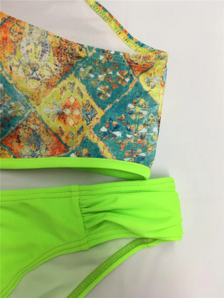 Boho Tile Print High‑Neck Bikini suppliers