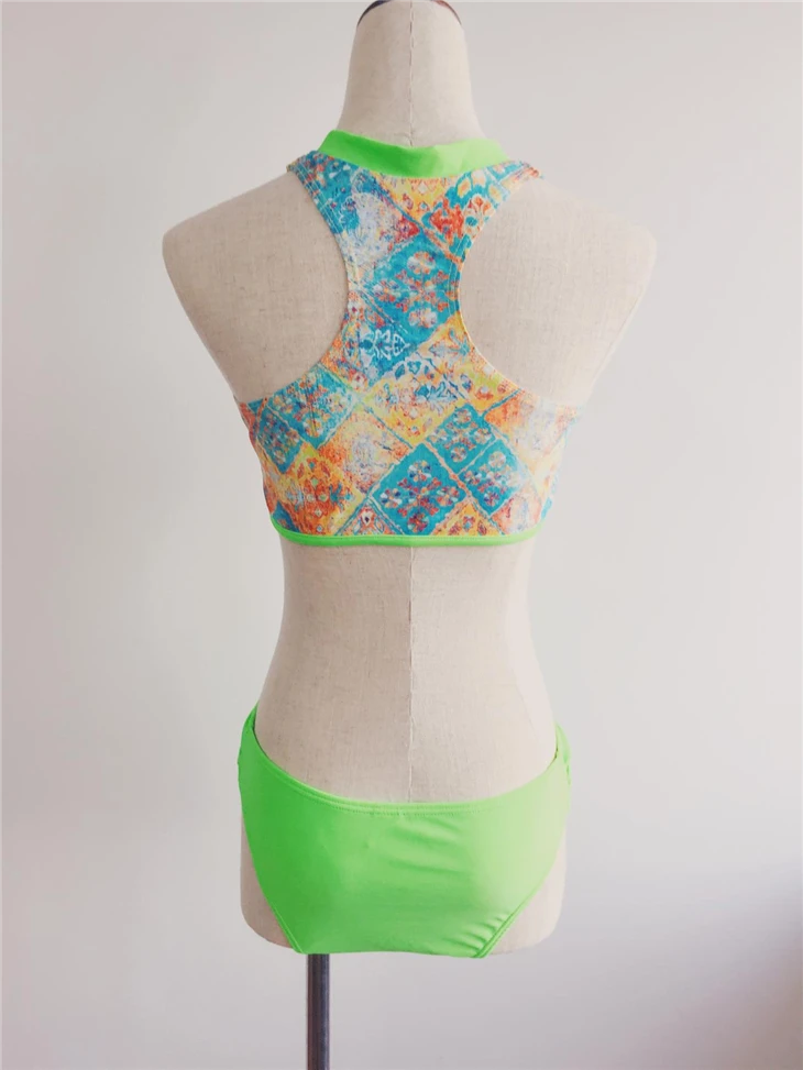 Boho Tile Print High‑Neck Bikini factory