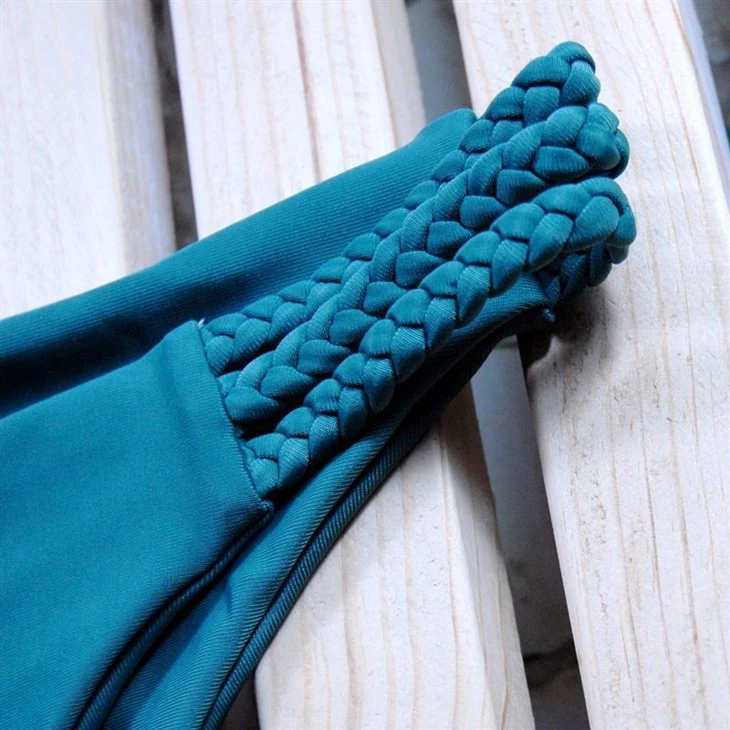 Braided Strap Solid Bikini price
