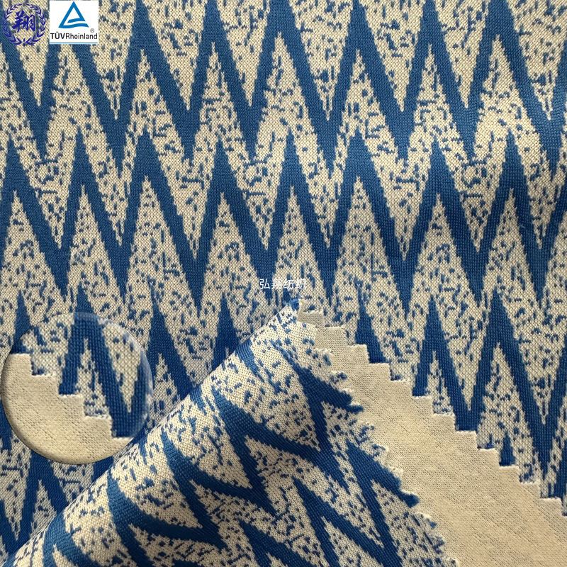 Geometric Polyester Spandex Jacquard Fabric