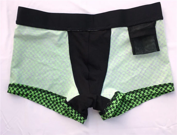 Green Houndstooth Print Men Board Swim Shorts factory