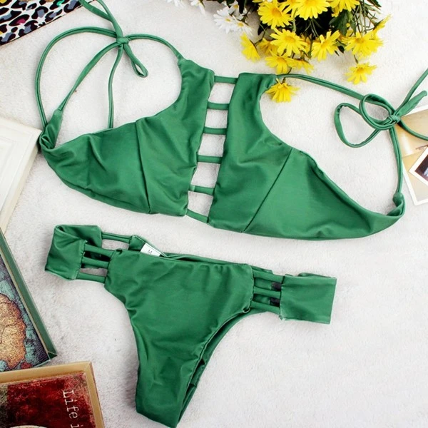 Lad‑Up Side Cutout Halter Bikini Two‑Piece Set suppliers Lad‑Up Side Cutout Halter Bikini Two‑Piece Set suppliers