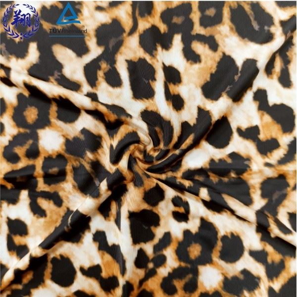 Leopard Print Polyester Spandex Semi-dull Fabric factory Leopard Print Polyester Spandex Semi-dull Fabric factory