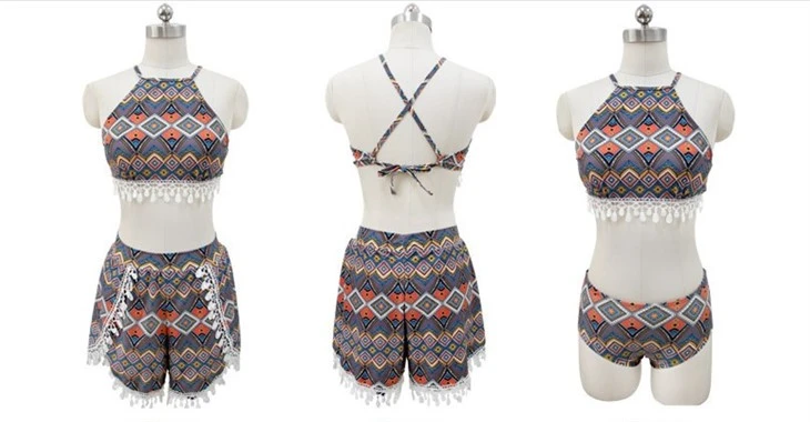 Multi‑Pattern 2‑Piece Swim Set With Cover‑Up Skirt factory Multi‑Pattern 2‑Piece Swim Set With Cover‑Up Skirt factory