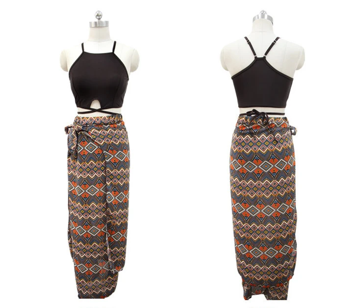 Multi‑Pattern 2‑Piece Swim Set With Cover‑Up Skirt