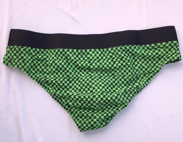 Neon Green Houndstooth Men Swim Briefs suppliers