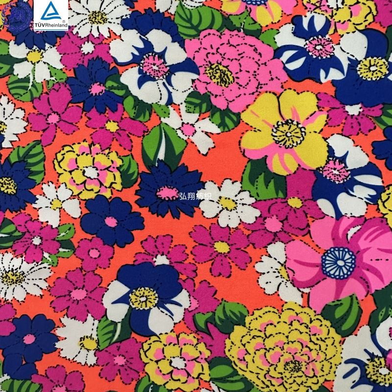 Nylon Floral Knit Fabric