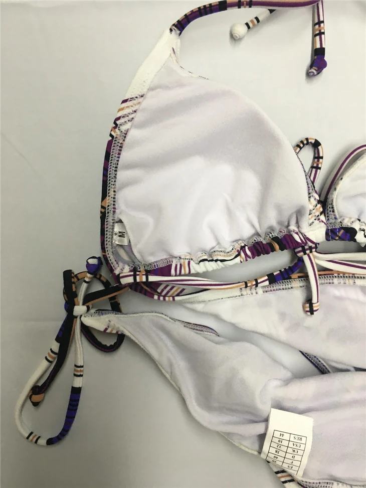 Plaid Halter Tie‑Side Bikini Set factory Plaid Halter Tie‑Side Bikini Set factory