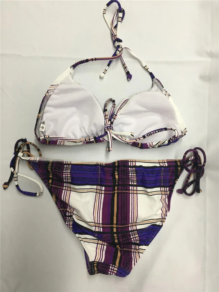 Plaid Halter Tie‑Side Bikini Set suppliers Plaid Halter Tie‑Side Bikini Set suppliers