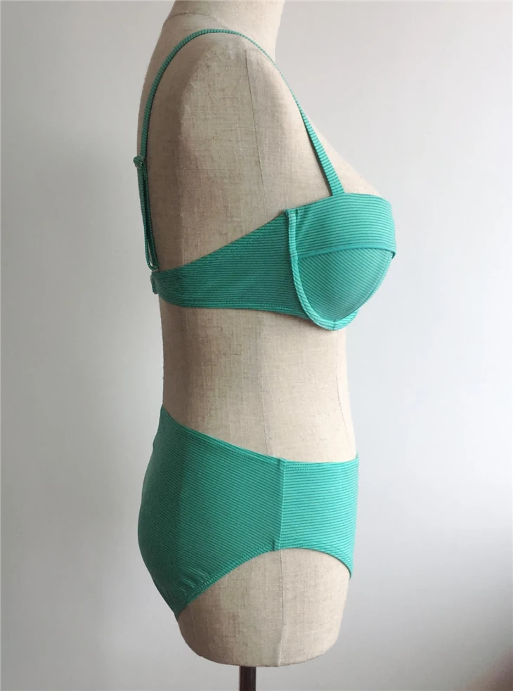 Ribbed Underwire High Waist Bikini Set suppliers