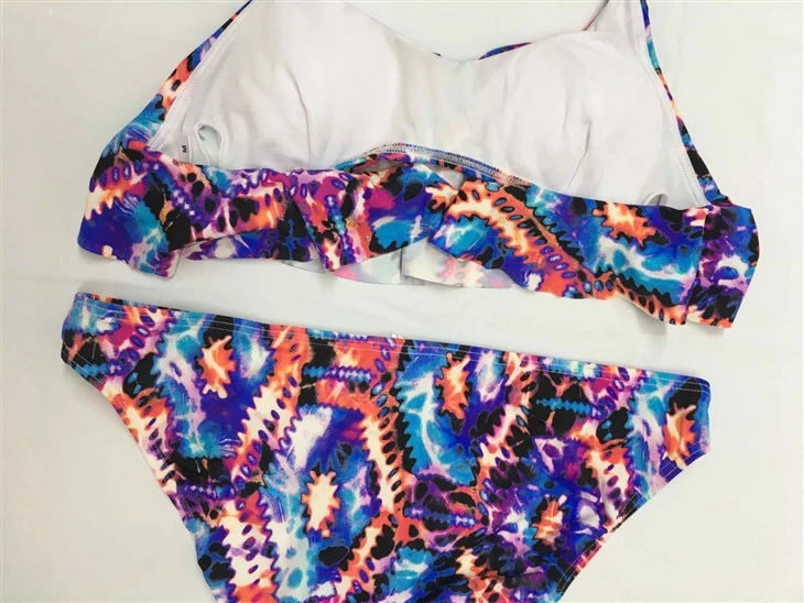 Ruffle Halter Printed Bikini Set best Ruffle Halter Printed Bikini Set best