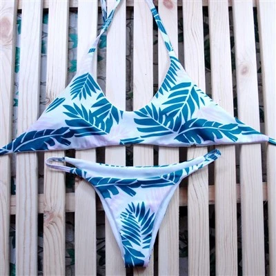 Blush Base Palm Frond Print Swim Set