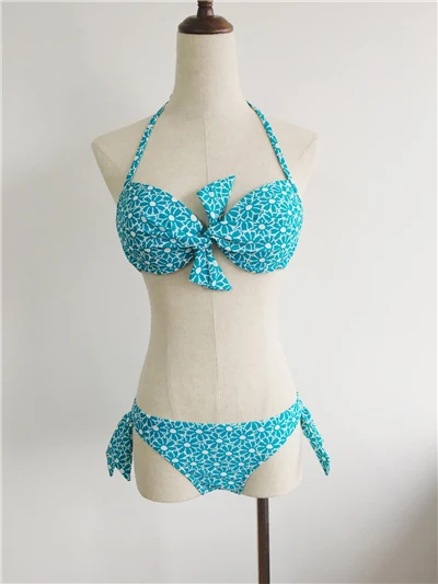 Bow Tie Floral Side Tie Bikini Set