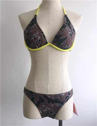 Underwire Halter Printed Bikini Suit