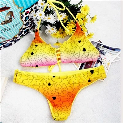 Women Multi‑Print Halter Cut‑Out Bikini Set