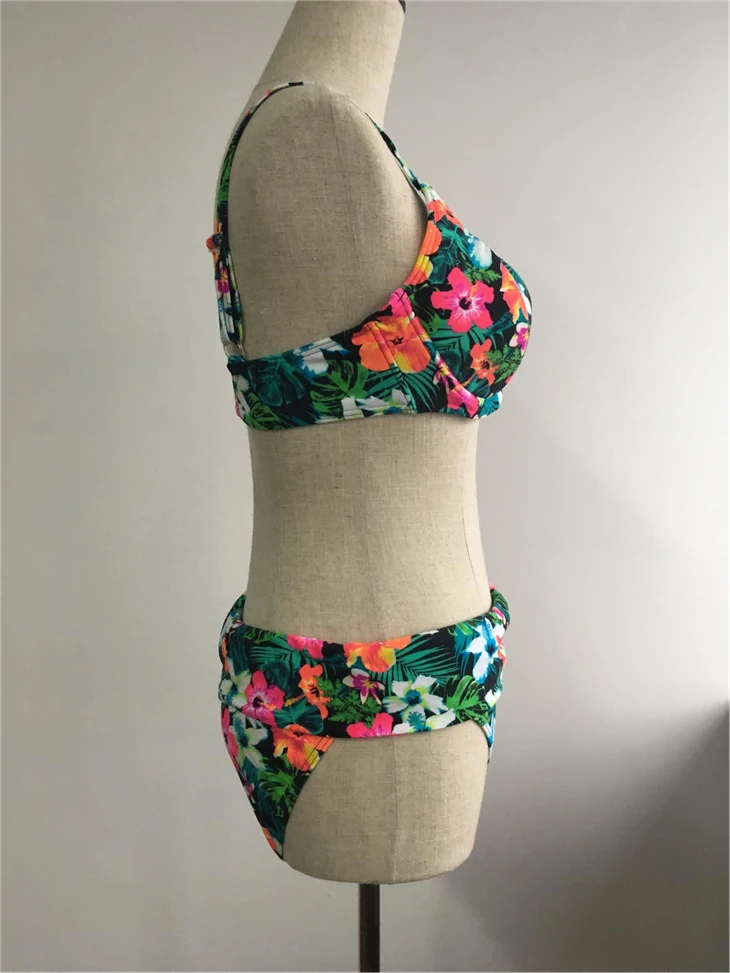 Tropical Floral Underwire High Waist Bikini Set suppliers