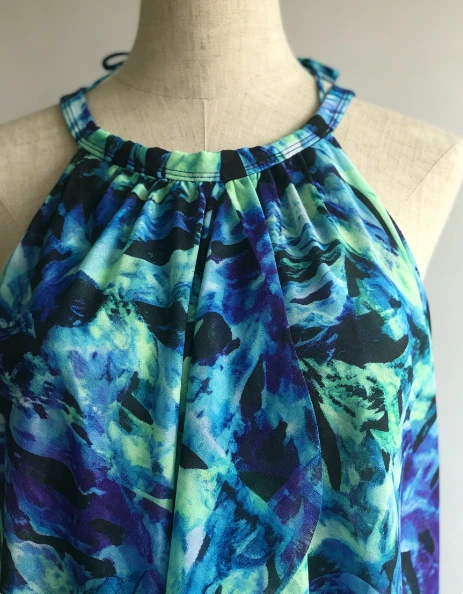 Watercolor Foliage Halter Beach Tunic
