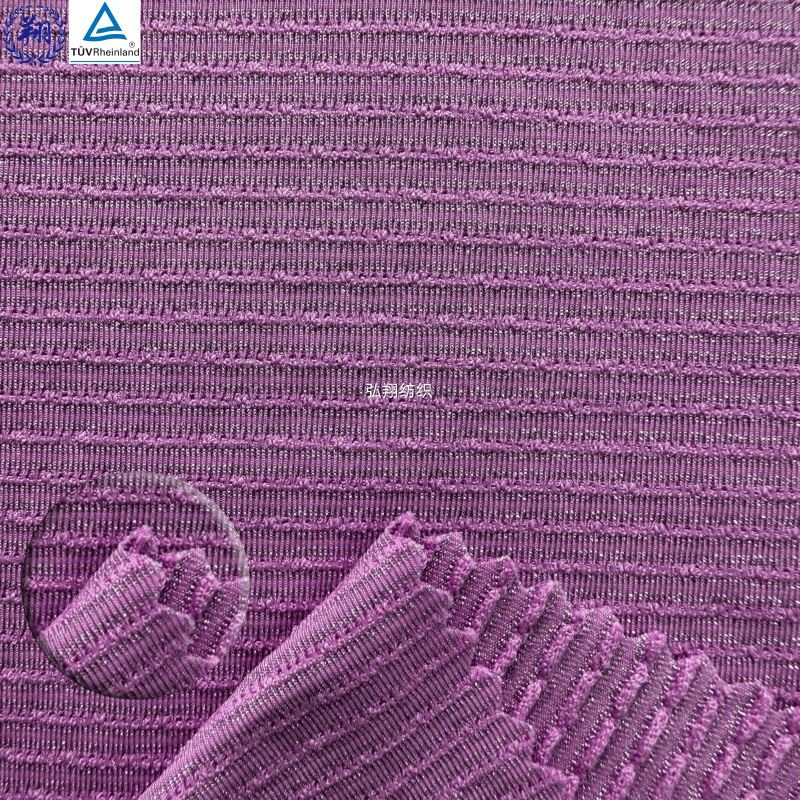 Wave Jacquard Double Jersey Stretch Fabric